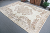 Vintage Turkish Wool Rug | Handmade Floral Oriental Area Rug 6.8x9.6 ft