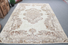Vintage Turkish Wool Rug | Handmade Floral Oriental Area Rug 6.8x9.6 ft