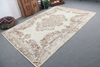Vintage Turkish Wool Rug | Handmade Floral Oriental Area Rug 6.8x9.6 ft