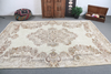 Vintage Turkish Wool Rug | Handmade Floral Oriental Area Rug 6.8x9.6 ft