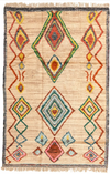 Luxury Handmade Moroccan Wool Rug | Geometric Beige Area Carpet