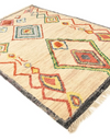 Luxury Handmade Moroccan Wool Rug | Geometric Beige Area Carpet