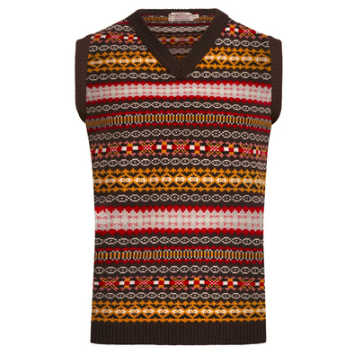 Men’s Fair Isle Knitted Sweater Vest | Retro Vintage Sleeveless Tank Top Jumper